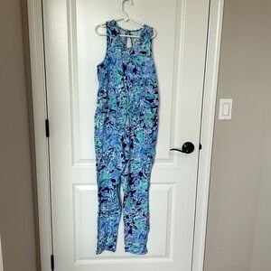 Lilly Pulitzer Girls Vala Jumpsuit Royal Purple Koalafications CL (12-14)